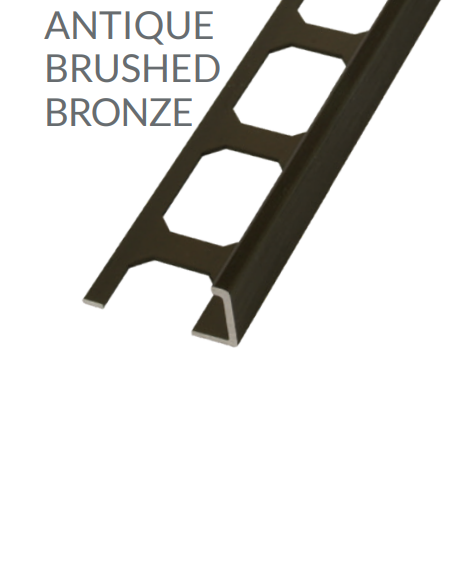 L-Shape Edgue Profiles Made Of Anodized Aluminum-ANTIQUE BRUSHED BRONZE -10'F  