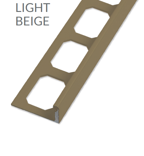 Laticrete  L-Shape Edge Profiles Made Of Color Coated Aluminum -LIGHT BEIGE  8' FT