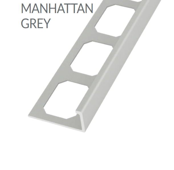 L-Shape Edge Profiles Made Of Color Coated Aluminum -MANHATTAN GREY   8' FT 