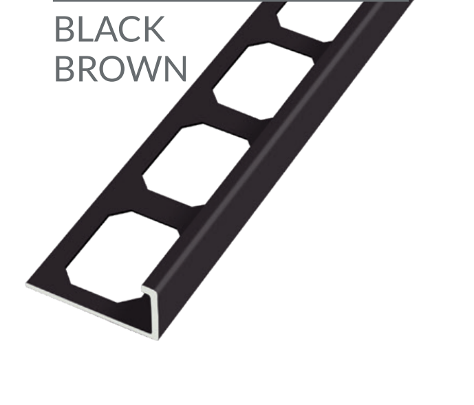 Laticrete  L-Shape Edge Profiles Made Of Color Coated Aluminum -BLACK BROWN  8' FT   