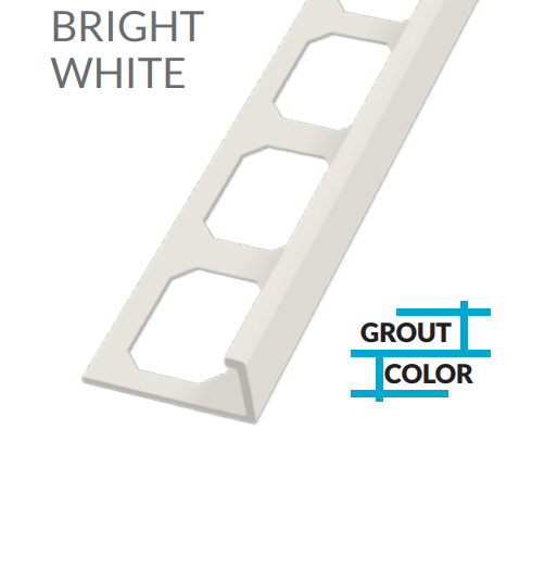Laticrete  L-Shape Edge Profiles Made Of Texture Coated Aluminum -BRIGHT WHITE  8' FT 