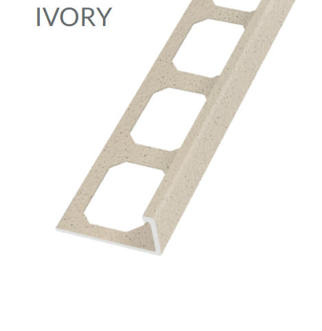 L-Shape Edge Profiles Made Of Texture Coated Aluminum -IVORY  8' FT 
