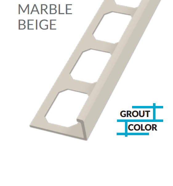 Laticrete  L-Shape Edge Profiles Made Of Texture Coated Aluminum -MARBLE BEIGE  8' FT 