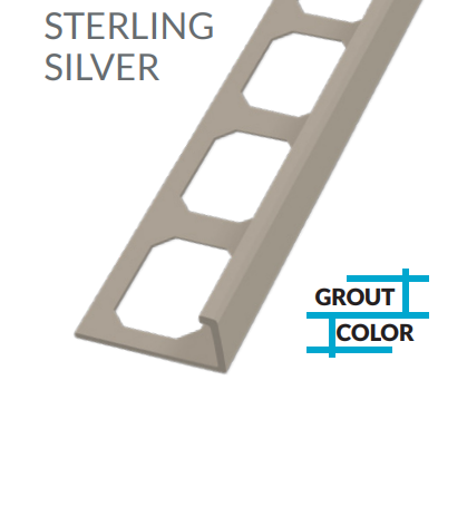 Laticrete L-Shape Edge Profiles Made Of Texture Coated Aluminum -STERLING SILVER  8' FT  