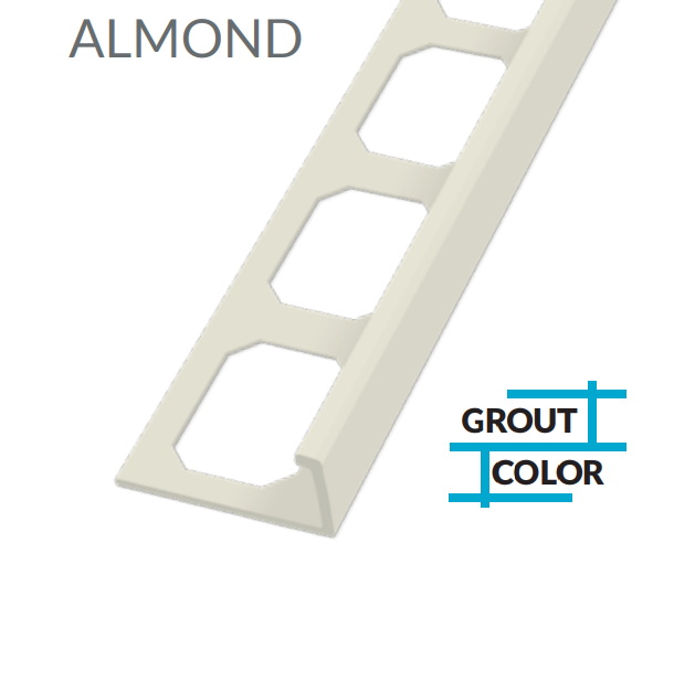 Laticrete  L-Shape Edge Profiles Made Of Texture Coated Aluminum -ALMOND  8' FT  