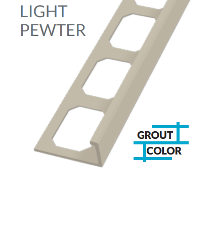 L-Shape Edge Profiles Made Of Texture Coated Aluminum LIGHT PEWTER -  8' FT  