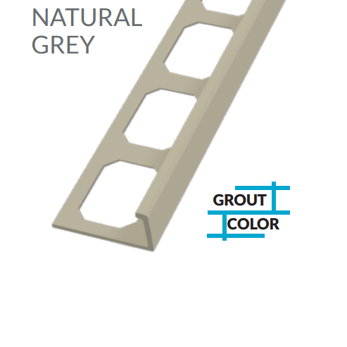 L-Shape Edge Profiles Made Of Texture Coated Aluminum NATURAL GREY  -  8' FT