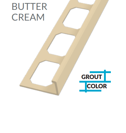 L-Shape Edge Profiles Made Of Texture Coated Aluminum BUTTER CREAM  -  8' FT 