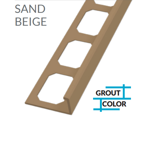 L-Shape Edge Profiles Made Of Texture Coated Aluminum SAND BEIGE  -  8' FT