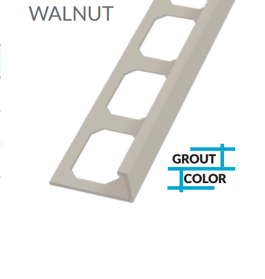 Laticrete L-Shape Edge Profiles Made Of Texture Coated Aluminum -WALNUT  8' FT  