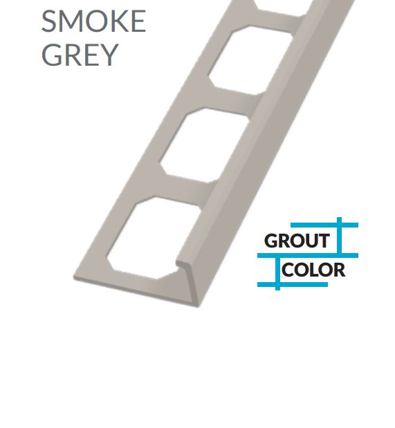 L-Shape Edge Profiles Made Of Texture Coated Aluminum -SMOKE GREY  8' FT  