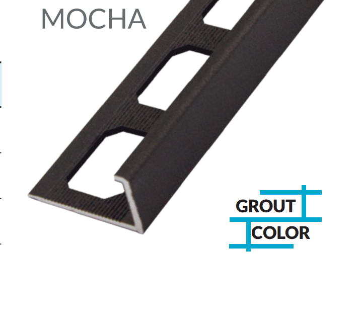 L-Shape Edge Profiles Made Of Texture Coated Aluminum -MOCHA  8' FT 