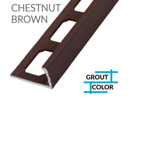 L-Shape Edge Profiles Made Of Texture Coated Aluminum CHESTNUT BROWN   -  8' FT