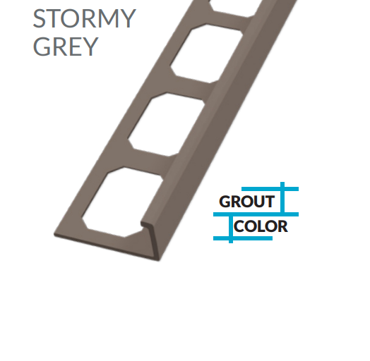 L-Shape Edge Profiles Made Of Texture Coated Aluminum STORMY GREY-  8' FT 