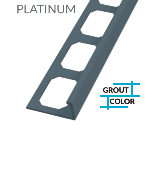 L-Shape Edge Profiles Made Of Texture Coated Aluminum PLATINUM -  8' FT 