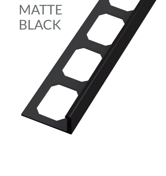 L-Shape Edge Profiles Made Of Texture Coated Aluminum MATTE BLACK - 8' FT 