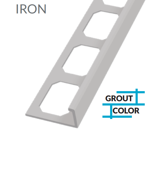 L-Shape Edge Profiles Made Of Texture Coated Aluminum IRON - 8' FT 