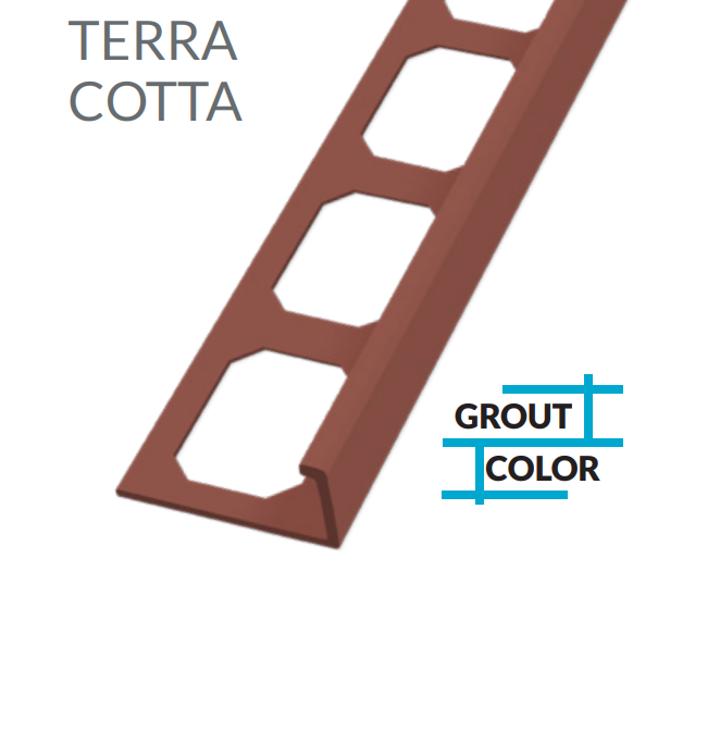 L-Shape Edge Profiles Made Of Texture Coated Aluminum  TERRA COTTA - 8' FT 