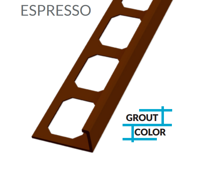 Laticrete  L-Shape Edge Profiles Made Of Texture Coated Aluminum  ESPRESSO - 8' FT  