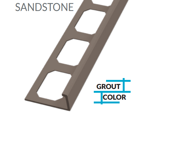 L-Shape Edge Profiles Made Of Texture Coated Aluminum SANDSTONE - 8' FT 