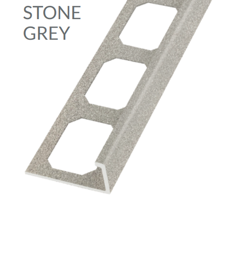 L-Shape Edge Profiles Made Of Texture Coated Aluminum STONE GREY - 8' FT 