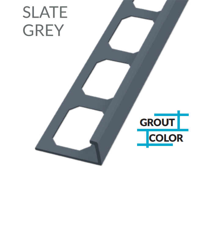 L-Shape Edge Profiles Made Of Texture Coated Aluminum SLATE GREY - 8' FT  