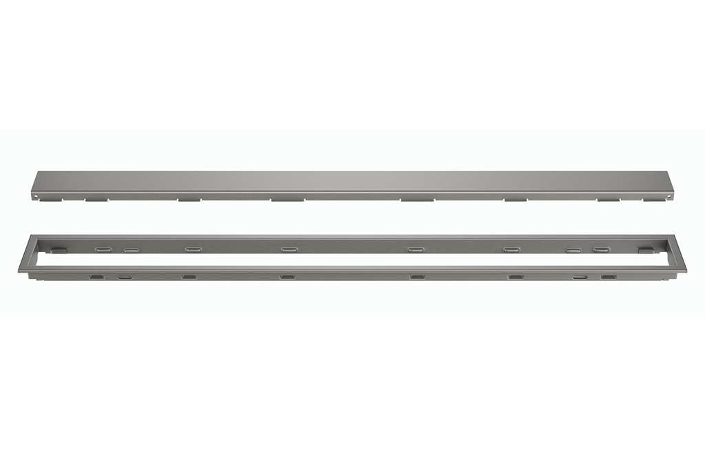SCHLUTER-kerdi-Line-Grate Assembly- Textured-coated Stainless Steel- SOLID