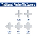 1/16" Tile Spacers, Bag - 300 Qty
