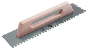STEEL NOTCHED trowel 19” long 5/16” x 5/16” Wooden Handle