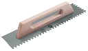 STEEL NOTCHED trowel 19” Long 1/2” x 1/2” Wooden Handle