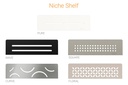 Rectangular shelf for prefabricated KERDI-BOARD-SN/-SNLT niches