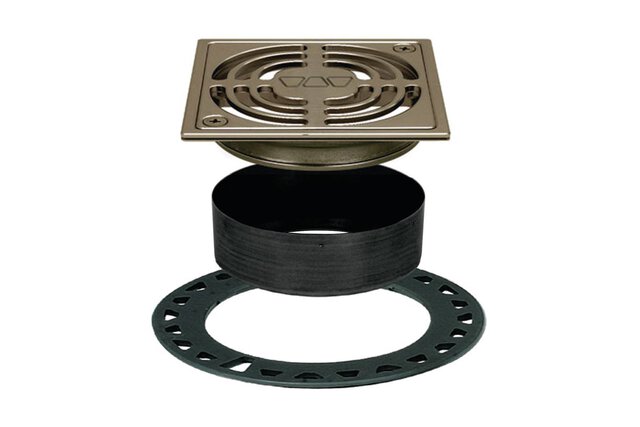 Grates -CONTOUR 4"X 4"  anodized aluminum- For use with flanges with 2" outlet