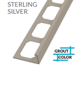 L-Shape Edge Profiles Made Of Texture Coated Aluminum -STERLING SILVER  8' FT  